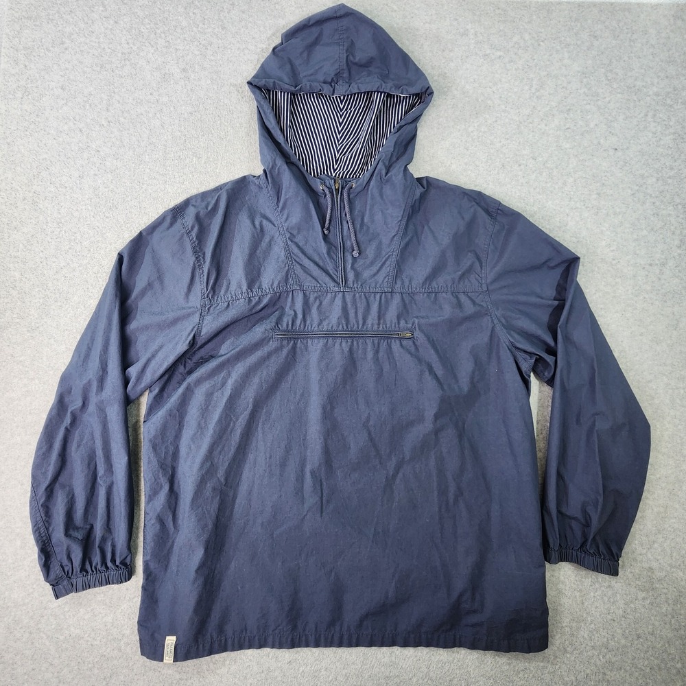 VTG Polo Jeans Company 1/4 Zip‎ Hoodie Mens XL Blue Pullover Windbreaker Jacket